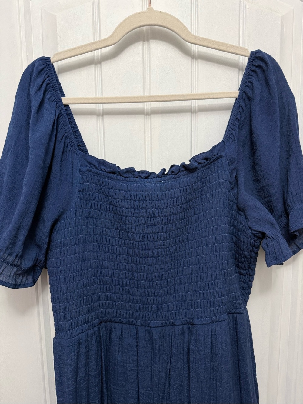 AUW Navy Blue Smocked Mini Dress - Picture 10 of 14